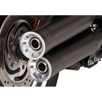 709198 - Falcon, Double groove Slip-ons exhaust Black