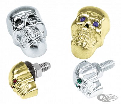011452 - GZP Skull krommet Large chr amber eyes